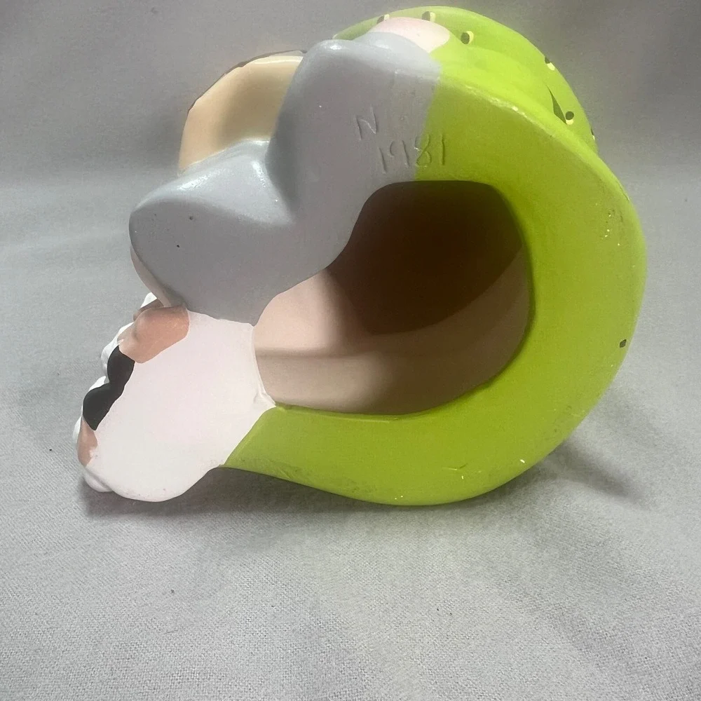 VTG Little Drummer‎ Boy Hobby Ceramic Christmas Figurine Chartreuse Hand Painted